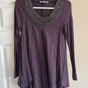 Altar'd State Purple Beaded Blouse